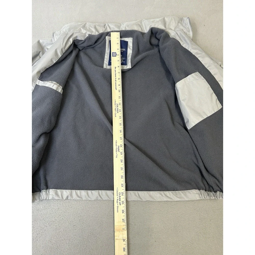 USPA Polo Coat Mens Size Large Fleece Lined Zip‎ Up Jacket Gray Logo